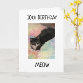 Carte *DOUBLES NUMÉROS* HEUREUX *10e ANNIVERSAIRE* (Fleur jaune)