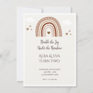 Carte Doublez la Joie Sous l'Arc-en-Ciel – Jumeaux Édita