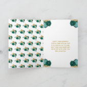 Carte Douce 16 Peau foncée Princesse Turquoise Joyeux an (Intérieur)