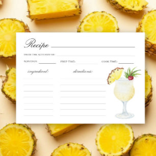 Carte Douce aquarelle cocktail tropical pour enterrement