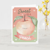 Carte Douce comme une pêche Saint-Valentin aquarelle ado (Fleur jaune)