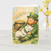 Carte douce de la Saint-Patrick avec Westie et lut (Fleur jaune)