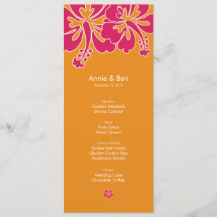 Carte douce de menu de mariage de ketmie