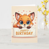 Carte Douce Fennec aux Yeux Bleus (Fleur jaune)