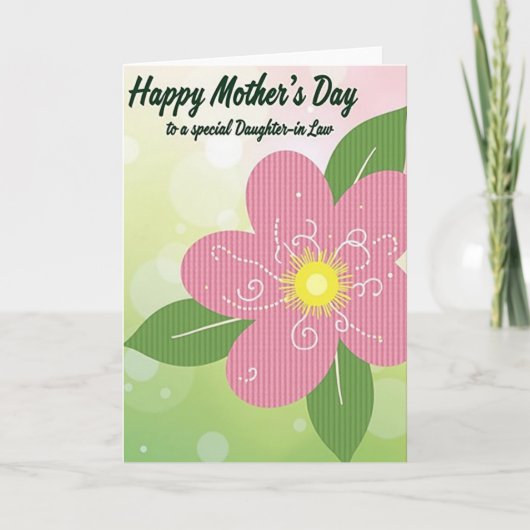 Carte Douce Fête des Mères Fleur Rose (Devant)