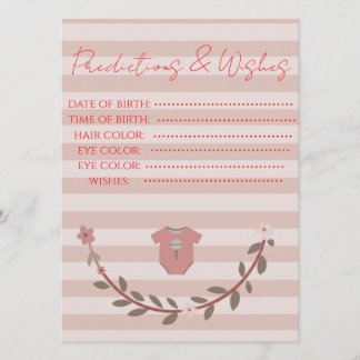 Carte Douce Fête Rose Poussiéreuse pour Bébé Fille avec