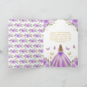 Carte Douce Fille Blonde Princesse Violette de 16 ans (Intérieur)