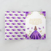Carte Douce Fille Blonde Princesse Violette de 16 ans (Intérieur)