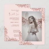 Carte Douce Fille de Seize Ans Tendance Dentelle Rose Go (Devant / Derrière)