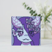 Carte Douce Fille Effrayante Halloween pixel art  (Debout devant)