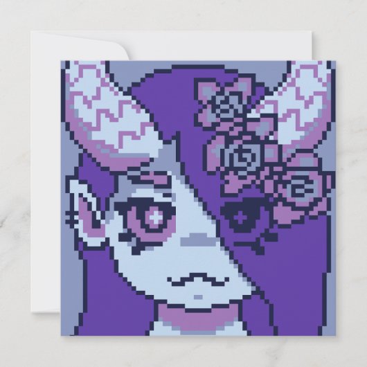 Carte Douce Fille Effrayante Halloween pixel art  (Devant)