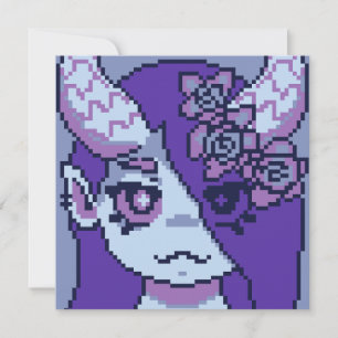 Carte Douce Fille Effrayante Halloween pixel art 
