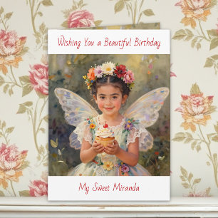 Carte Douce Fille Fée Anniversaire Personnalisé