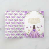 Carte Douce Fille Violette Princesse Brune de 16 Ans (Intérieur)