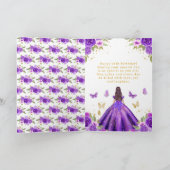 Carte Douce Fille Violette Princesse Brune de 16 Ans (Intérieur)