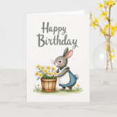 Carte Douce Lapine Daisy (Fleur jaune)