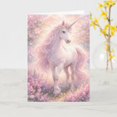 Carte Douce Licorne pastel Fantaisiste (Fleur jaune)