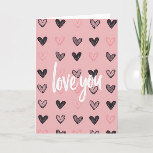 Carte Douce Love You Coeurs (Devant)