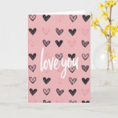 Carte Douce Love You Coeurs (Fleur jaune)