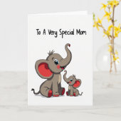 Carte Douce Maman Éléphant (Fleur jaune)