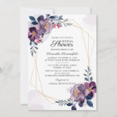 Carte Douce Mariée Florale Violet Script Lavis Fleurs (Devant)