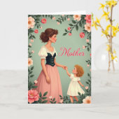 Carte Douce Mère et Enfant (Fleur jaune)