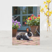 Carte Douce Mère Lapin (Fleur jaune)