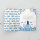 Carte Douce Princesse Brune Fille de 16 Ans Bleu (Intérieur)