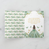 Carte Douce Princesse Verte Brune de 16 ans (Intérieur)