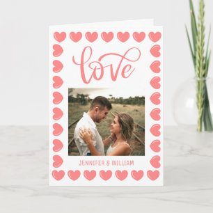 Carte Douce Romance Photo de cœur rose Saint Valentin
