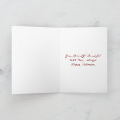 Carte Douce Saint-Valentin Florale Romantique Rose (Intérieur)
