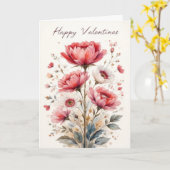 Carte Douce Saint-Valentin Florale Romantique Rose (Fleur jaune)