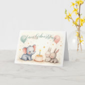 Carte Douce salutation d'anniversaire avec des amis anim (Fleur jaune)