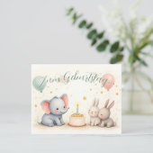 Carte Douce salutation d'anniversaire avec des amis anim (Debout devant)