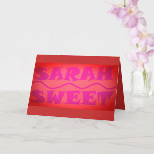 Carte Douce Sarah couleurs rose chaud et orange brûlé