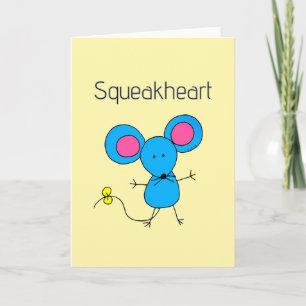 Carte Douce Souris Kawaii Squeakheart Amour de Jeu de Mo