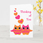 Carte Douces Chouettes d'Amour (Fleur jaune)