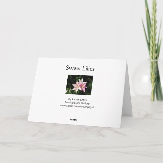 Carte Douces Lys (Dos)