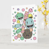 Carte Douceurs mignonnes Lollies Pastel Illustration Sal (Fleur jaune)