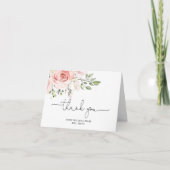 Carte Douche à nuptiale florale pliée merci (Devant)