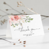 Carte Douche à nuptiale florale pliée merci