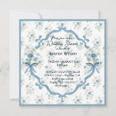 Carte Douche de Mariage en Floral Bleu (Devant)