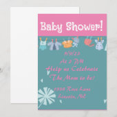 Carte Douche Douche pour bébé doux (Devant / Derrière)