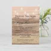 Carte Douche en Bois Rose Rustique et Lanternes (Debout devant)