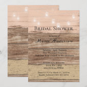 Carte Douche en Bois Rose Rustique et Lanternes (Devant / Derrière)
