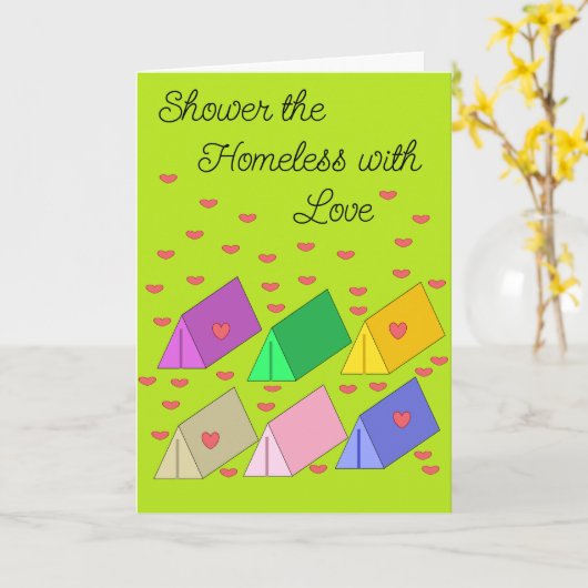 Carte Douche pour les sans-abri avec amour : Vide (Fleur jaune)