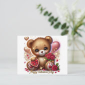 Carte d'ours à thème pour la Saint-Valentin (Debout devant)