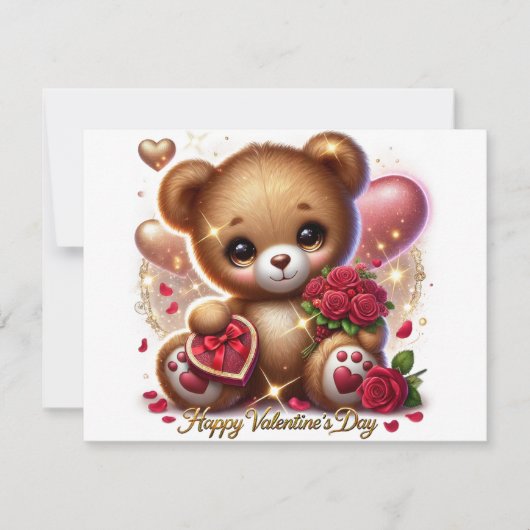 Carte d'ours à thème pour la Saint-Valentin (Devant)