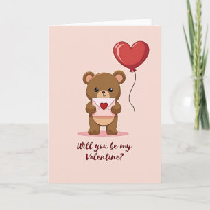 Carte d'ours Be My Valentine
