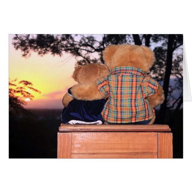 Carte d'ours de coucher du soleil (Devant horizontal)